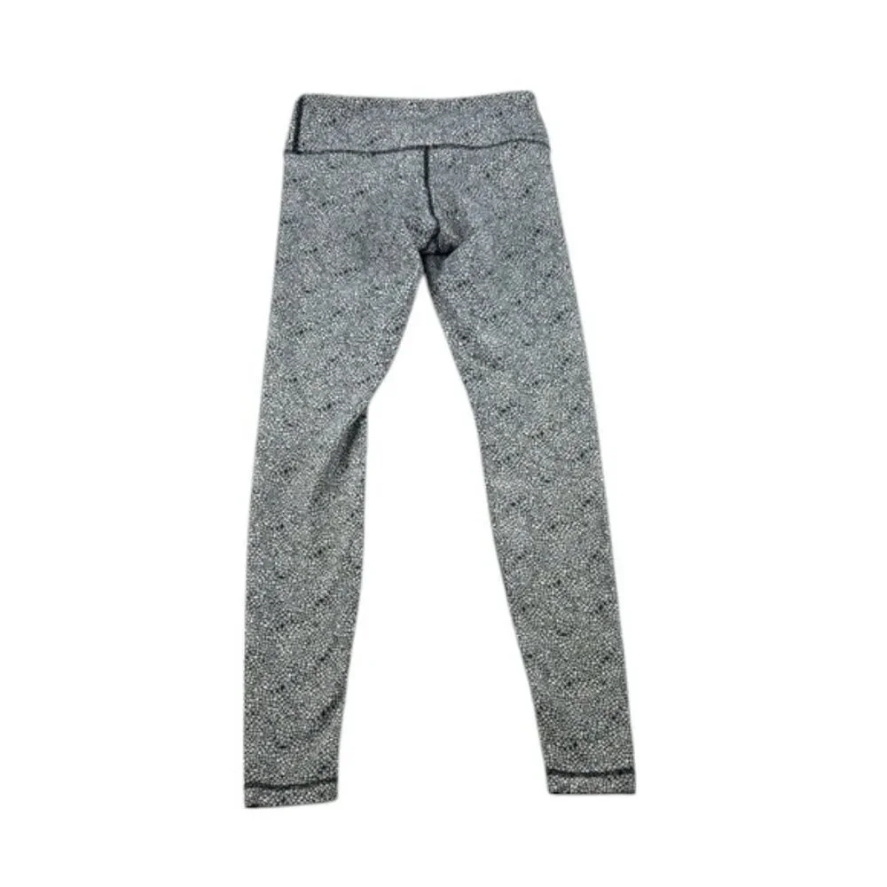 Lululemon Leggings Black White Floral Women's Size 4